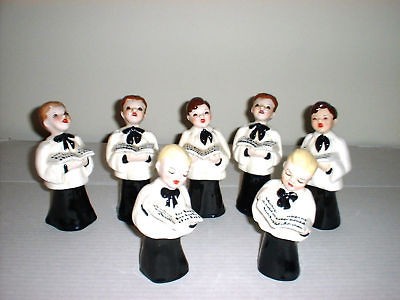 LOT 6 FLORENCE ceramic CHOIR BOY figures + EXTRA