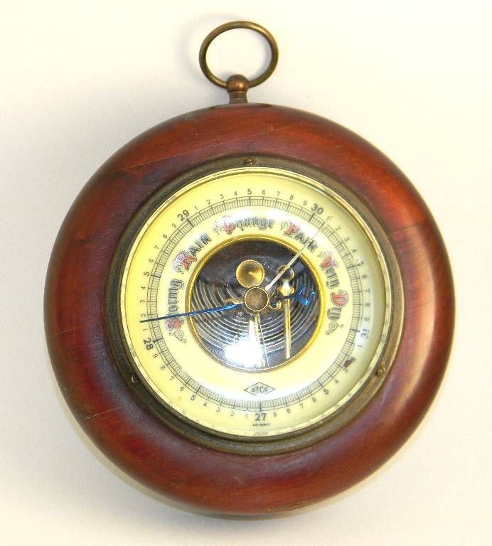 Vintage ATCo German Wood BAROMETER Scientific WEATHER Instrument 