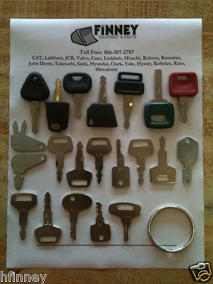 Construction Equipment key set John Deere Hitachi JD JCB excavator 