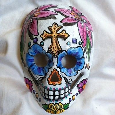 Newly listed Sugar Skull Mask Day Of The Dead Dia De Los Muertos Hand 