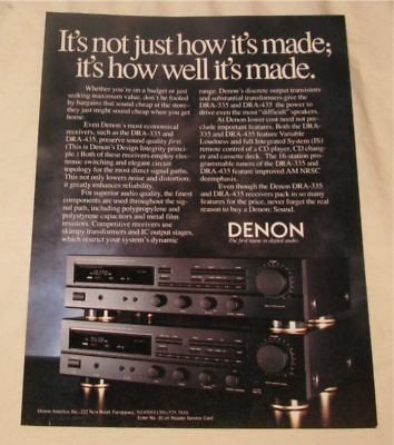 Denon Stereo Receiver DRA 435 335 PRINT AD from 1991