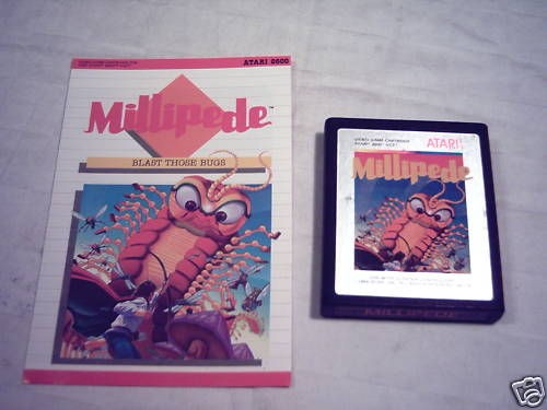 ATARI 2600 7800 GAME; MILLIPEDE + Instructions Manual Silver *Rarity 