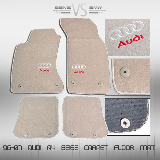   99 00 01 AUDI A4 BEIGE FLOOR MAT CARPET OE FITMENT W/LOGO (Fits Audi