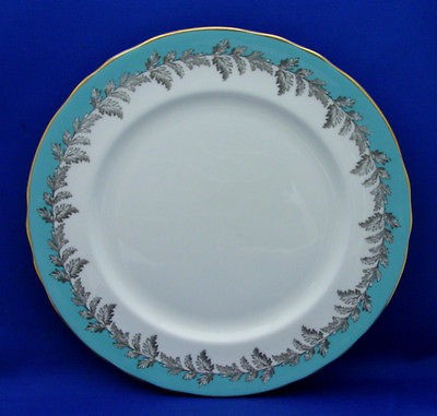 Salad Plate Aynsley England OAK LEAF Turquoise 8165 Bone China A++