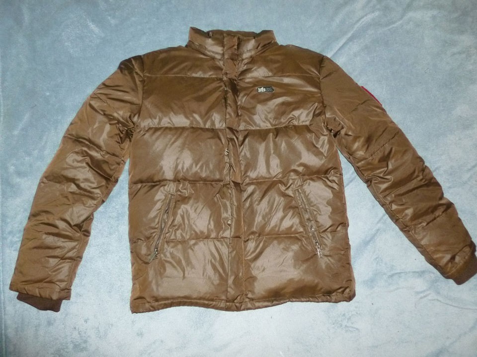 DIESEL WOMENS LARGE L ZIP UP BROWN DOWN PUFFY PUFFER JACKET NO HOOD