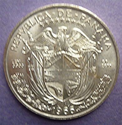 1966 PANAMA   1 BALBOA   MINT BU SILVER CROWN   RARE BEAUTY