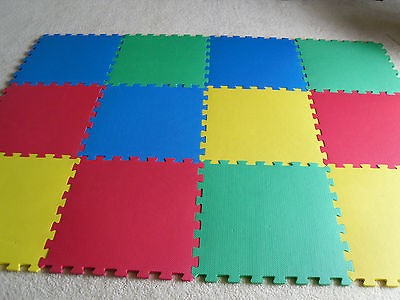 Colorful Interlocking Waterproof Todler Playmats Set of 12