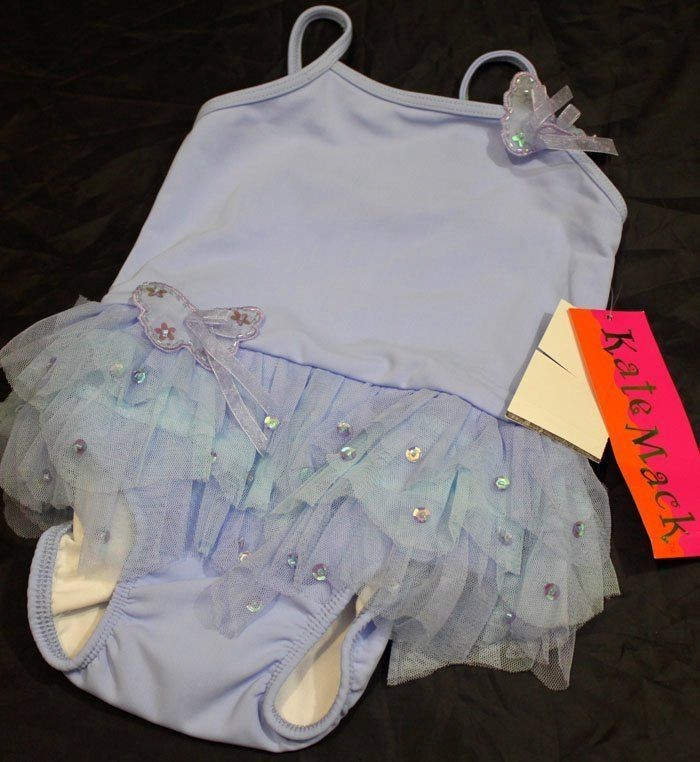 KATE MACK ♥ Blue 18 Months Swim Bathing Suit SKIRT TULLE TRIM 