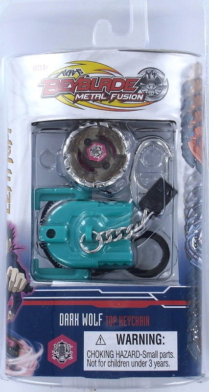   Metal Fusion DARK WOLF Top w/ Launcher Keychain Keyring S2 Basic Fun