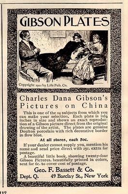 1903 BASSETT CHINA AD CHARLES DANA GIBSON PLATES