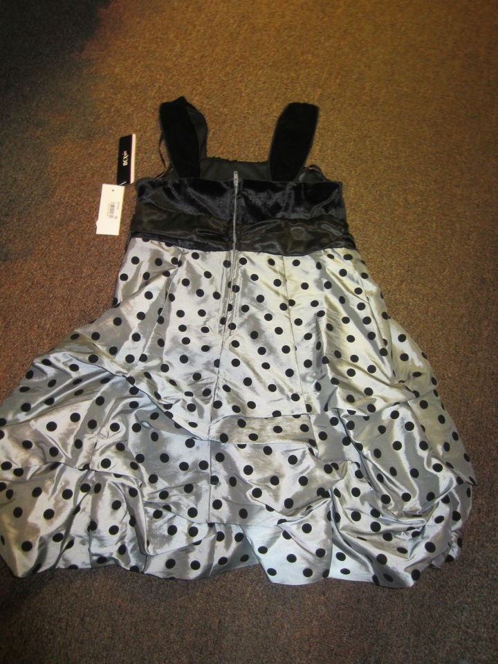 BCX Girls Silver Jingle Bell Dot Dress NWT MSRP 68.00