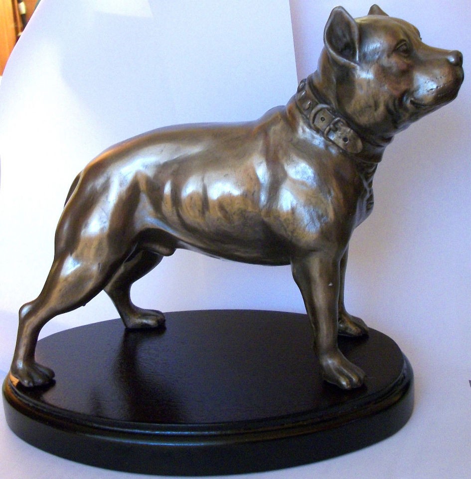 Beauchamp BRONZE PITBULL STAFFIE STAFFORDSHIRE BULL TERRIER DOG on 