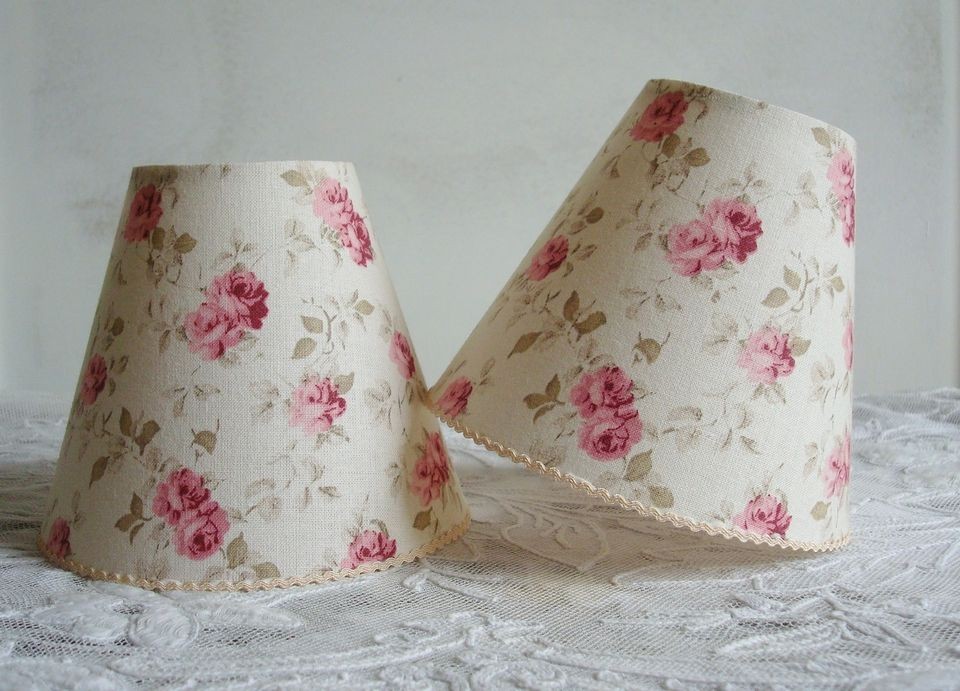 LOVELY SHABBY CHIC ROSES LAMPSHADE 11 x 13 cm   FOR WALL LIGHT SCONCE