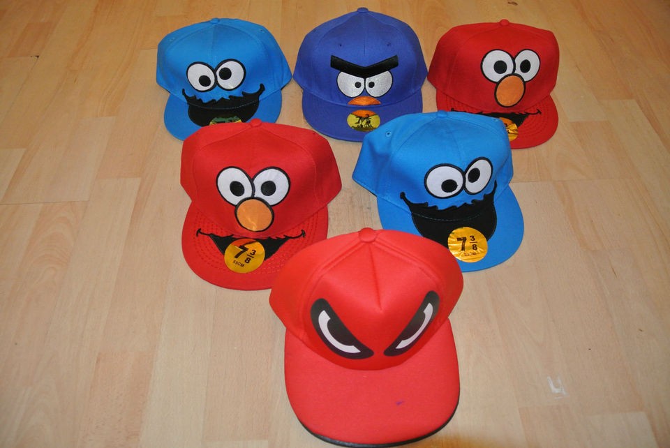 Cartoon Adults Snapback Cap Hat Cookie Monster Elmo Oscar Sesame 