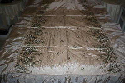 Vintage Retro Twin Size Bedspread Tan 1950s or 60s Never Used