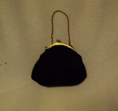 VINTAGE ROSENFELD ORIGINAL BLACK SATIN POUCH PURSE/HANDBAG