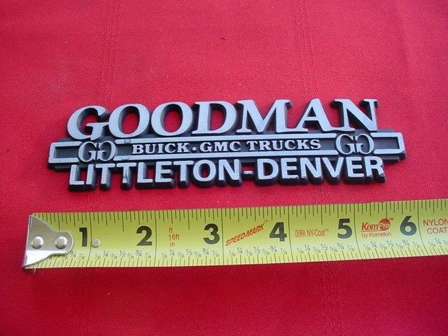 GOODMAN BUICK GMC TRUCKS Vintage Car Dealer Emblem