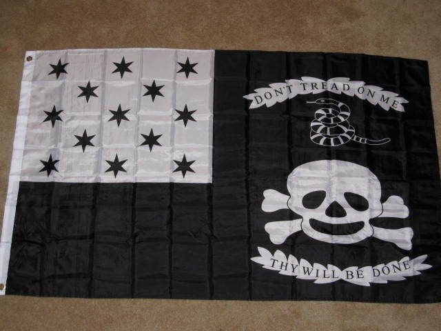 War of 1812 Flag 3x5 feet Dont Tread on Me Thy will be done American 