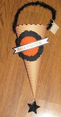 Vintage Style Bethany Lowe Halloween Candy Container / Hanging Cone 