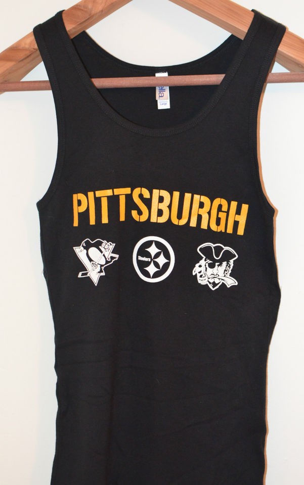 NEW S XXL PITTSBURGH STEELERS, PENGUINS, PIRATES, LADIES TANK TOP T 