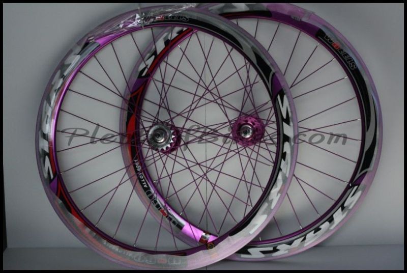   Deep V Fixie Single Speed Bike Wheelset Wheels Rim Rims Purple 614118