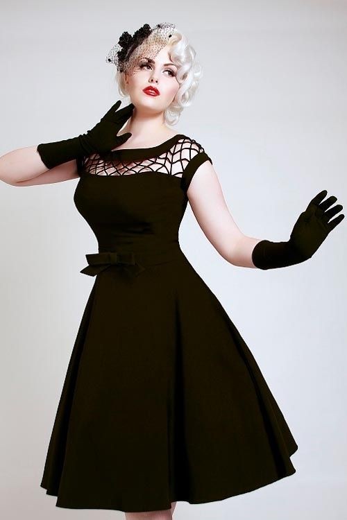 NEW BETTIE PAGE BLACK ALIKA CIRCLE DRESS SIZE S,M,L,XL,2X,3X​,4X