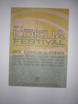 Jack Johnson & Ben Harper Lithograph POSTER kokua willie nelson eddie 