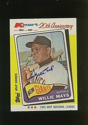 1982 K Mart AUTO #8 Willie Mays 235/1982 Score Board COA B33038