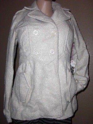 NWT WOMENS BILLABONG PEACOAT OFF~WHITE WOOL SUPER NICE