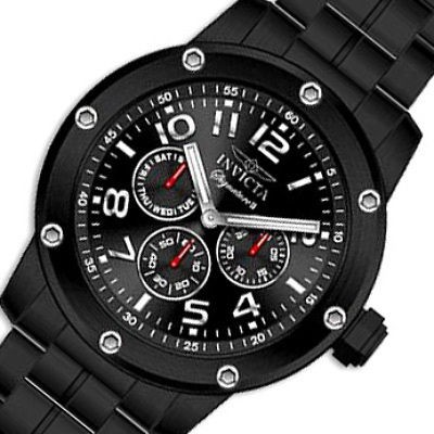 New INVICTA Signature II Analog Mens Watch Black Bracelet Tritnite 