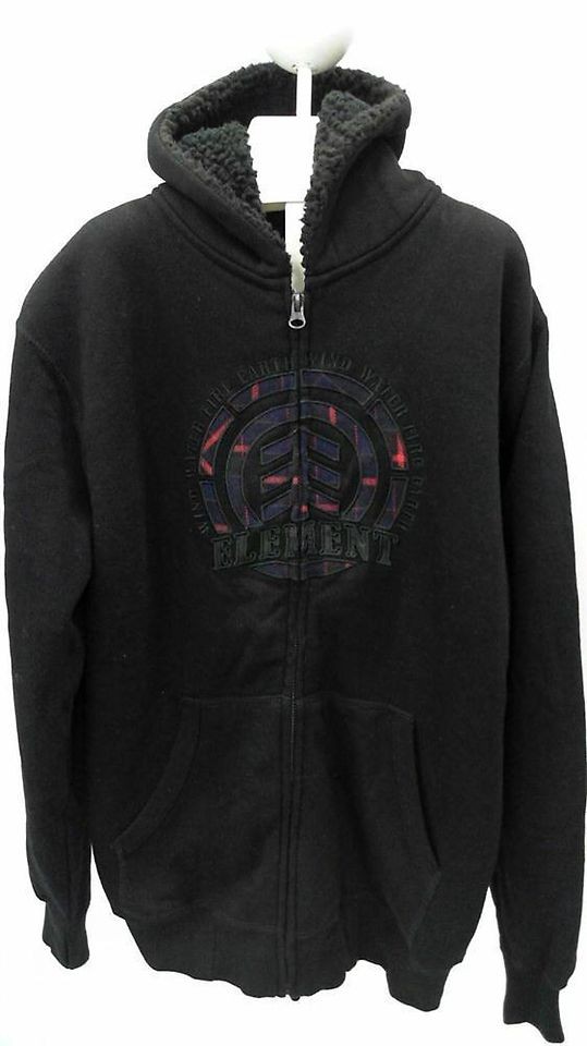   Water Fire Earth Boys L Sherpa Lined Hoodie Red Black Graphic Kids