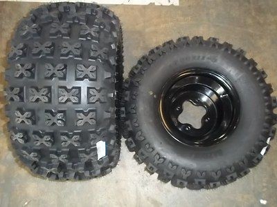 SUZUKI LTR450 REAR BLACK WHEELS AND TIRES SEDONA BAZOOKA 20X11 8 