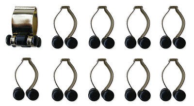 10 Count Brass Finish Pool Cue Billiard Stick Rack Clips