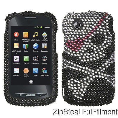 Black Pink Bling Glitter Rhinestone Case Cover for ATT ZTE Avail Z990 