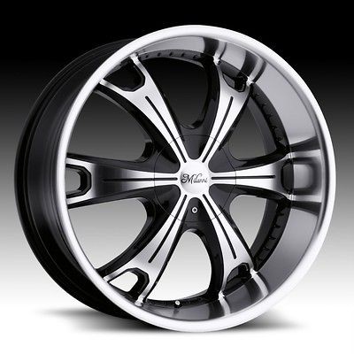 17 inch Milanni Stellar Black Wheels Rims 5x4.5 5x114.3 +25