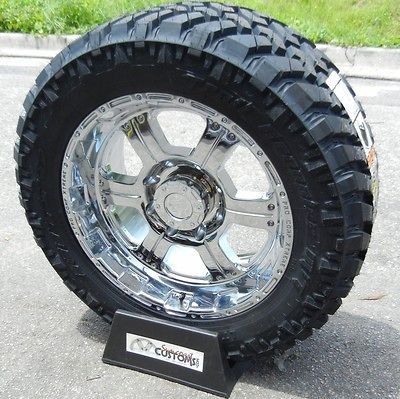 20 CHROME PROCOMP WHEELS RIM 33 NITTO TRAIL GRAPPLER TIRES CHEVY GMC 