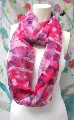 NWOT Bindya Pink Watercolor Infinity Scarf