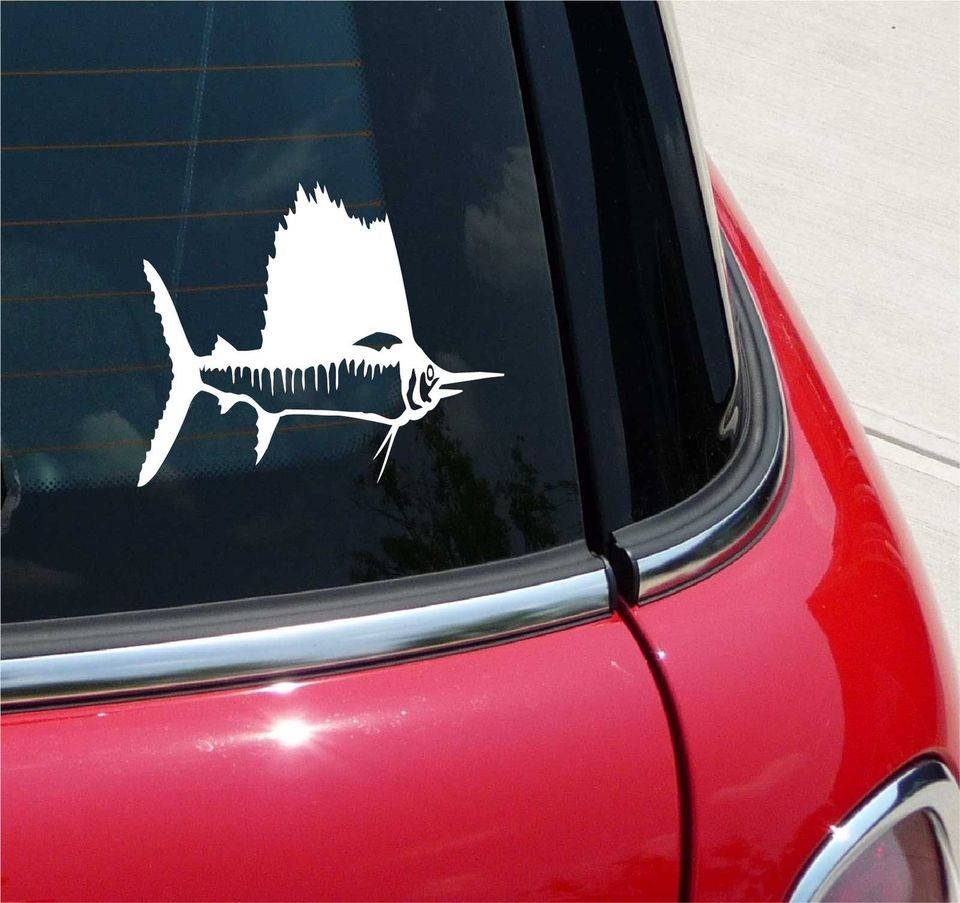 MARLIN SAILFISH DEEP SEA FISHING GRAPHIC DECAL STICKER VINYL CAR WALL