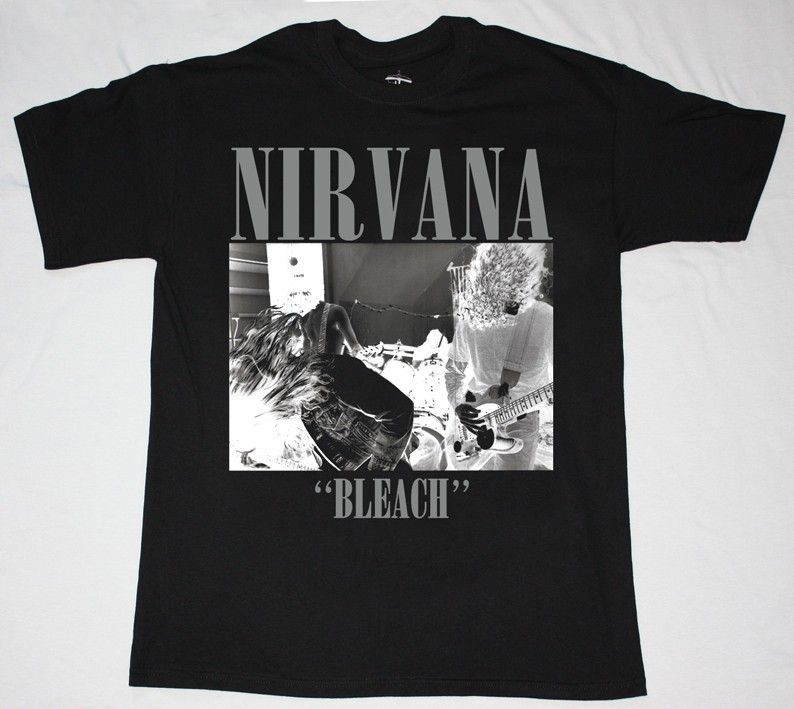 NIRVANA BLEACH89 GRUNGE SETTLE BAND KURT COBAIN SOUNDGARDEN NEW BLACK 