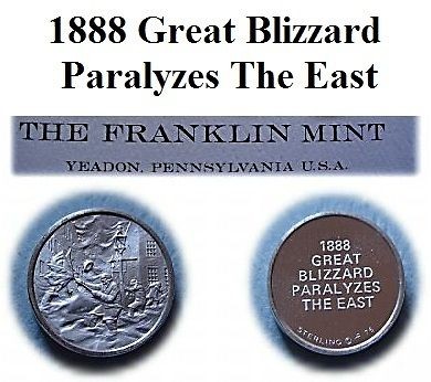   Sterling Silver Mini Ingot 1888 Great Blizzard Paralyzes the East