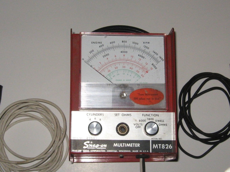 USED VINTAGE SNAP ON MT826 MULTIMETER