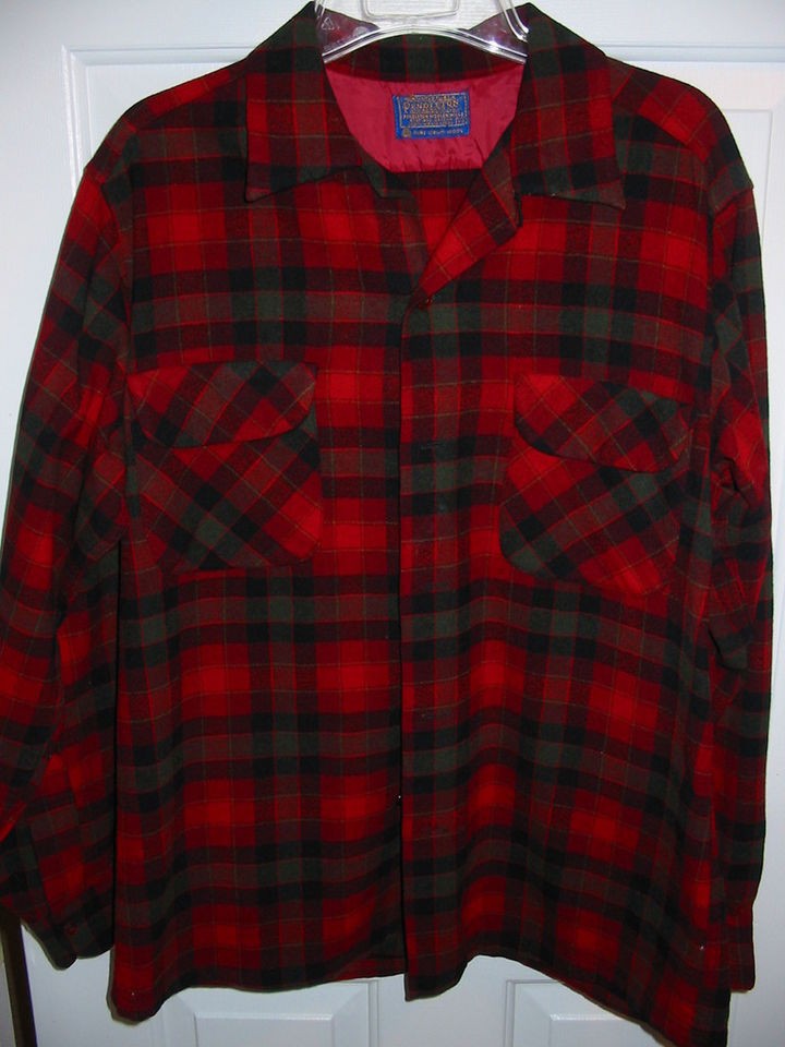 MENS PENDLETON WOOL PLAID BOARD SHIRT SZ M