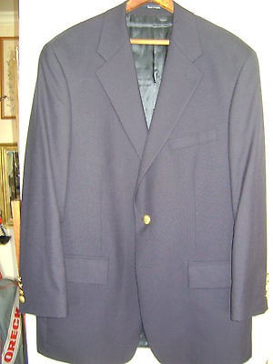 HUGO BOSS BLACK NAVY BLAZER SUPER 100S WOOL 3 BRASS BTN/4 CUFF;2 VENT 