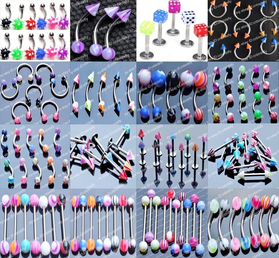   wholesale lots mixed 316L UV Barbell piercing button body jewelry