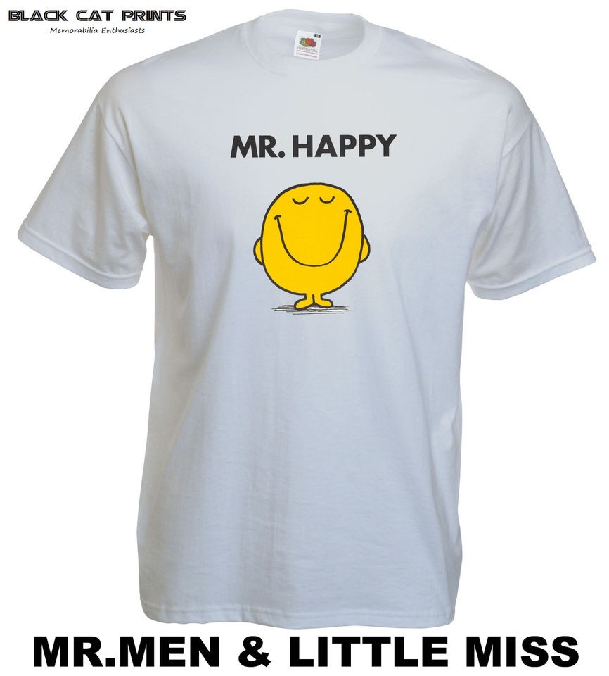 MR MEN MR HAPPY T SHIRT   MR MEN AND LITTLE MISS T SHIRTS