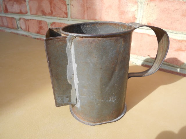 Old Antique Civil War Era Tin Shaving Mug