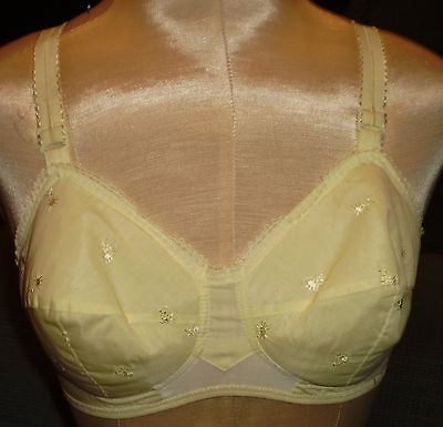 VINTAGE WARNERS BULLET BRA PADDED YELLOW 36 B STYLE 317