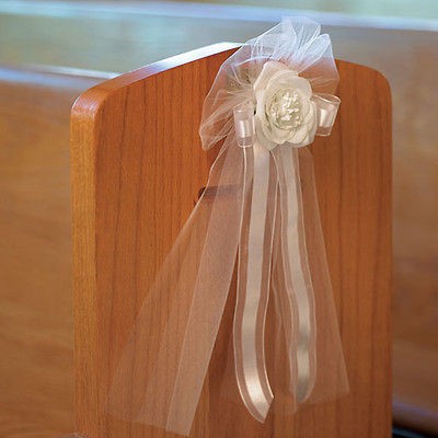 Pre made Tulle & Ribbon Bows with Silk Rose