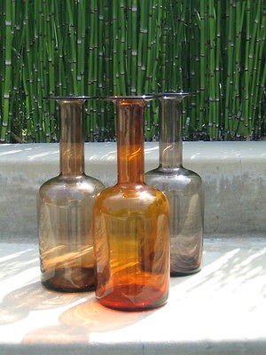   GULVASE   Amber Trio (3)   OTTO BRAUER   Bottle Vases DENMARK DANISH