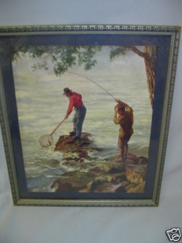 Atkinson Fox Men Fly Fishing Trout Framed 20s